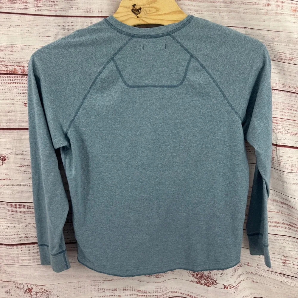 The North Face Henley Shirt Mens Large Blue‎ Heathered Long Sleeve Pocket